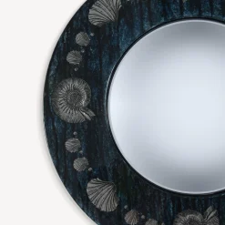 Design Mirrors<Fornasetti Frame With Convex Mirror Giro Di Conchiglie Silver/Blue