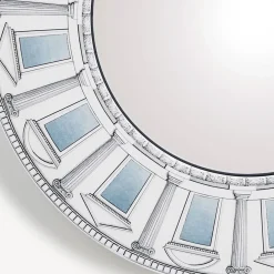 Design Mirrors<Fornasetti Frame With Convex Mirror Architettura Celeste White/Black/Blue