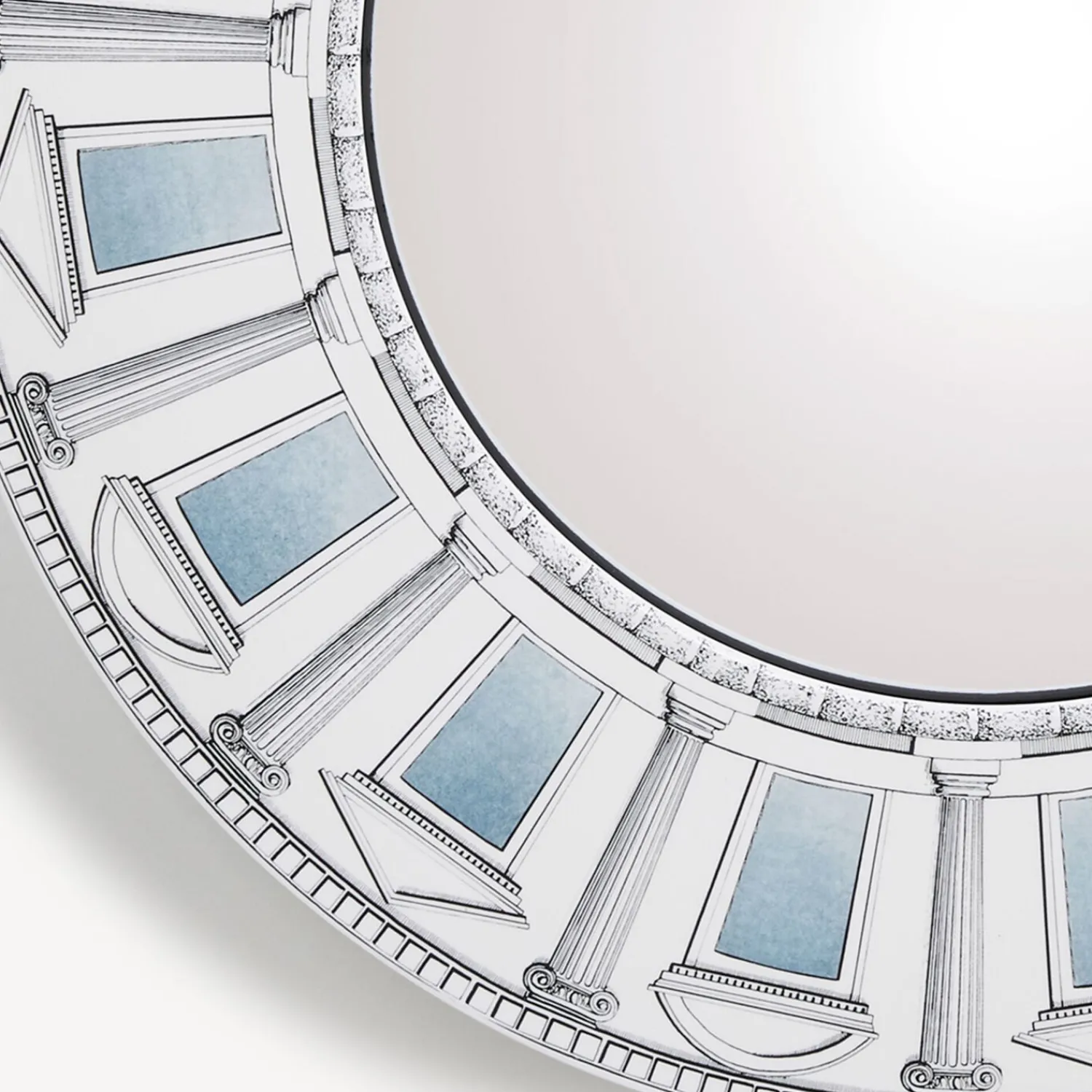 Design Mirrors<Fornasetti Frame With Convex Mirror Architettura Celeste White/Black/Blue