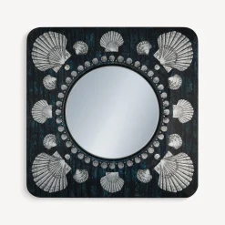 Design Mirrors<Fornasetti Frame With Flat Mirror Giro Di Conchiglie Silver/Blue