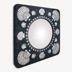 Design Mirrors<Fornasetti Frame With Flat Mirror Giro Di Conchiglie Silver/Blue