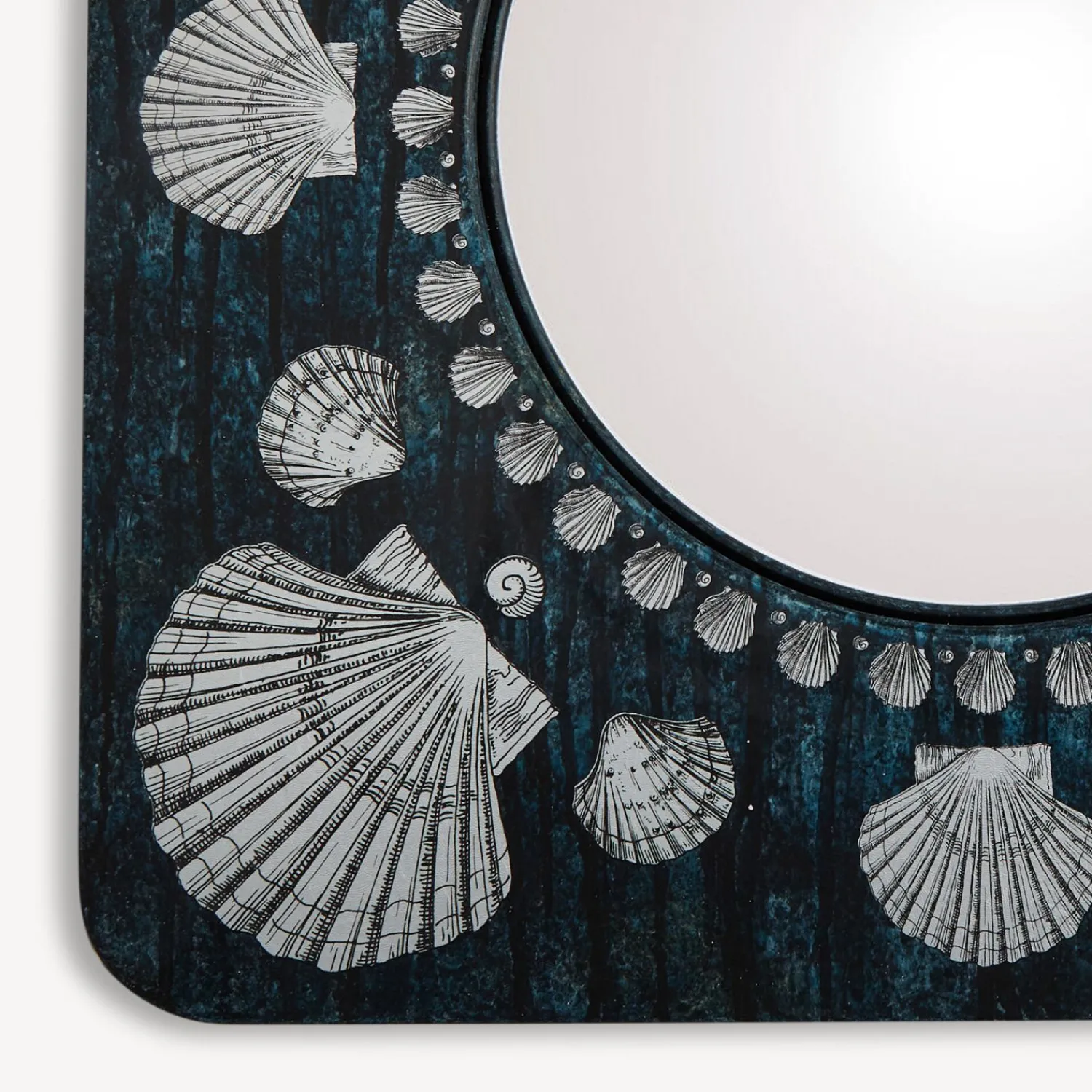 Design Mirrors<Fornasetti Frame With Flat Mirror Giro Di Conchiglie Silver/Blue