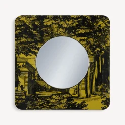 Design Mirrors<Fornasetti Frame With Flat Mirror Giardino Settecentesco Black/Yellow