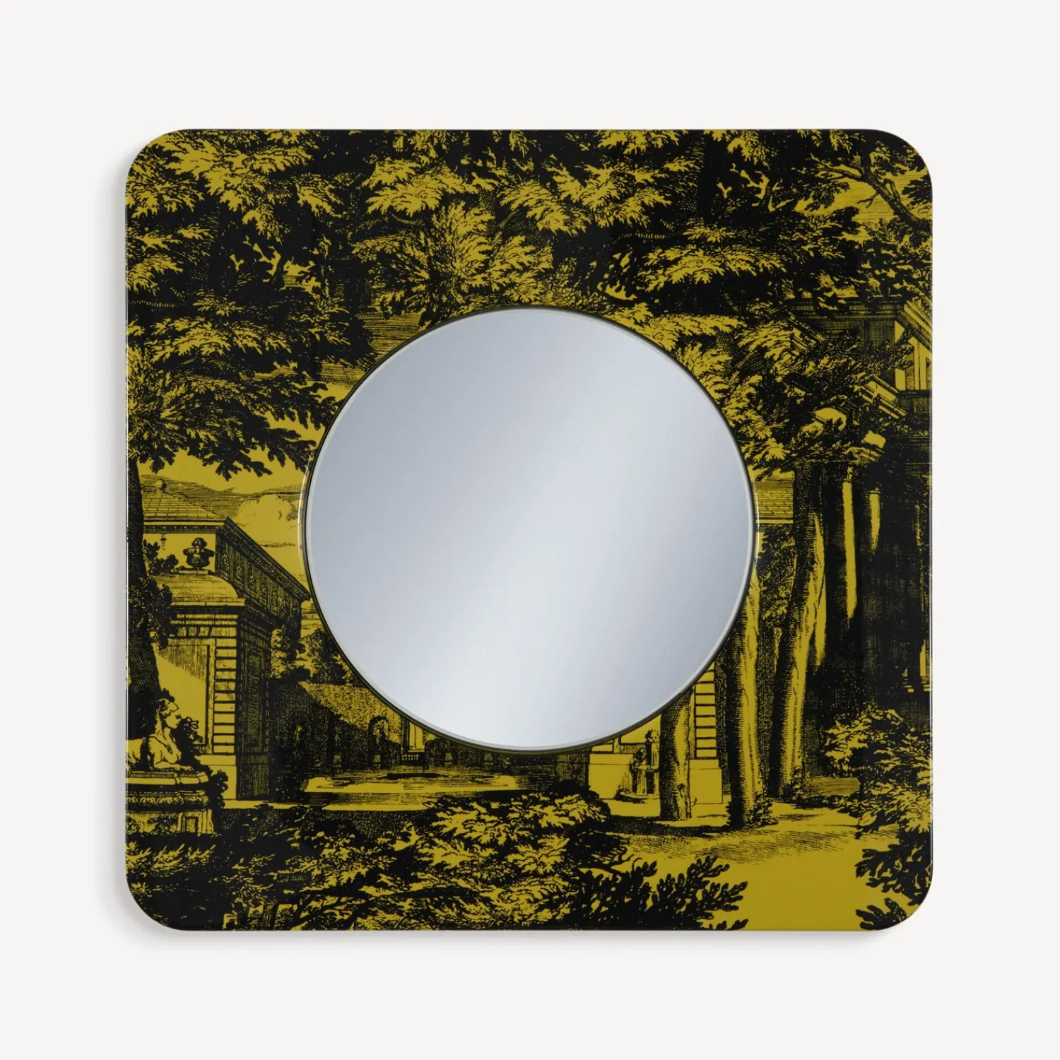 Design Mirrors<Fornasetti Frame With Flat Mirror Giardino Settecentesco Black/Yellow