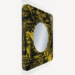 Design Mirrors<Fornasetti Frame With Flat Mirror Giardino Settecentesco Black/Yellow
