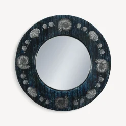 Design Mirrors<Fornasetti Frame With Flat Mirror Giro Di Conchiglie Silver/Blue