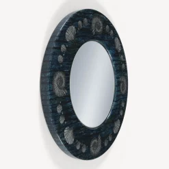Design Mirrors<Fornasetti Frame With Flat Mirror Giro Di Conchiglie Silver/Blue