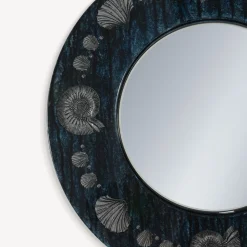 Design Mirrors<Fornasetti Frame With Flat Mirror Giro Di Conchiglie Silver/Blue