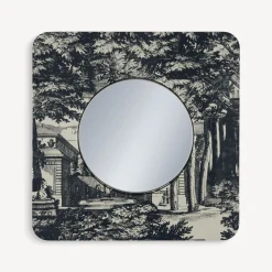 Design Mirrors<Fornasetti Frame With Flat Mirror Giardino Settecentesco Blue/Ivory