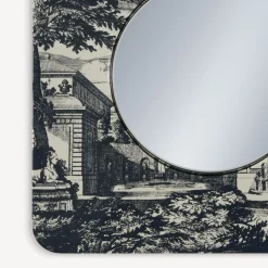 Design Mirrors<Fornasetti Frame With Flat Mirror Giardino Settecentesco Blue/Ivory