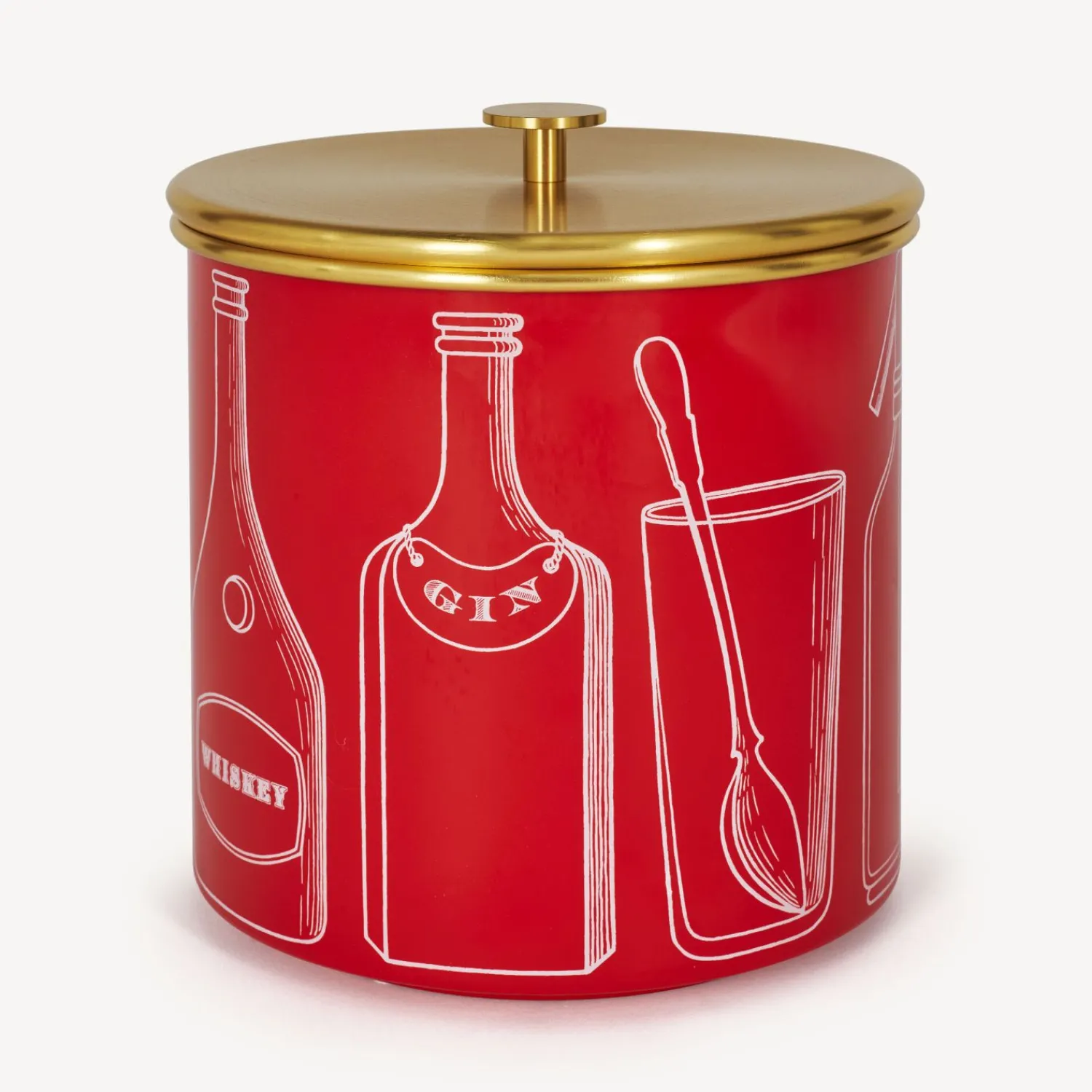 Ice Buckets<Fornasetti Ice Bucket Ricette Cocktail Red/White