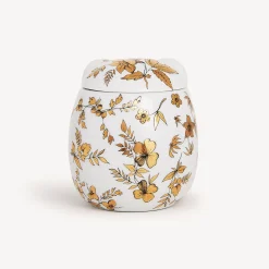 Small Containers<Fornasetti Jar Civetta Fiorata White/Black/Gold