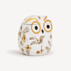 Small Containers<Fornasetti Jar Civetta Fiorata White/Black/Gold