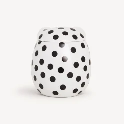 Small Containers<Fornasetti Jar Civetta Impallinata White/Black/Gold