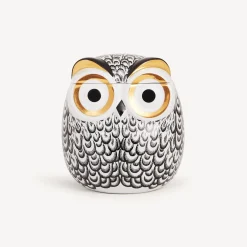 Small Containers<Fornasetti Jar Civetta Piumata White/Black/Gold