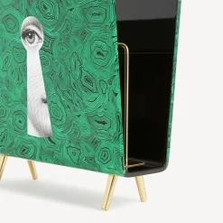 Magazine Racks<Fornasetti Magazine Rack Serratura Su Malachite Green/White/Black