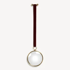 Design Mirrors<Fornasetti Magic Convex Mirror With Velvet Ribbon Brass/Bordueaux