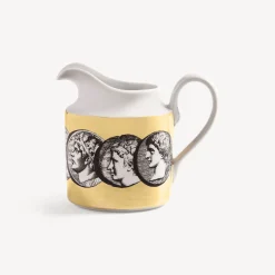 Tea And Coffee Sets<Fornasetti Milk Jug Cammei White/Black/Gold
