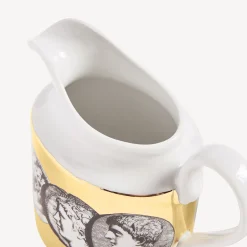 Tea And Coffee Sets<Fornasetti Milk Jug Cammei White/Black/Gold