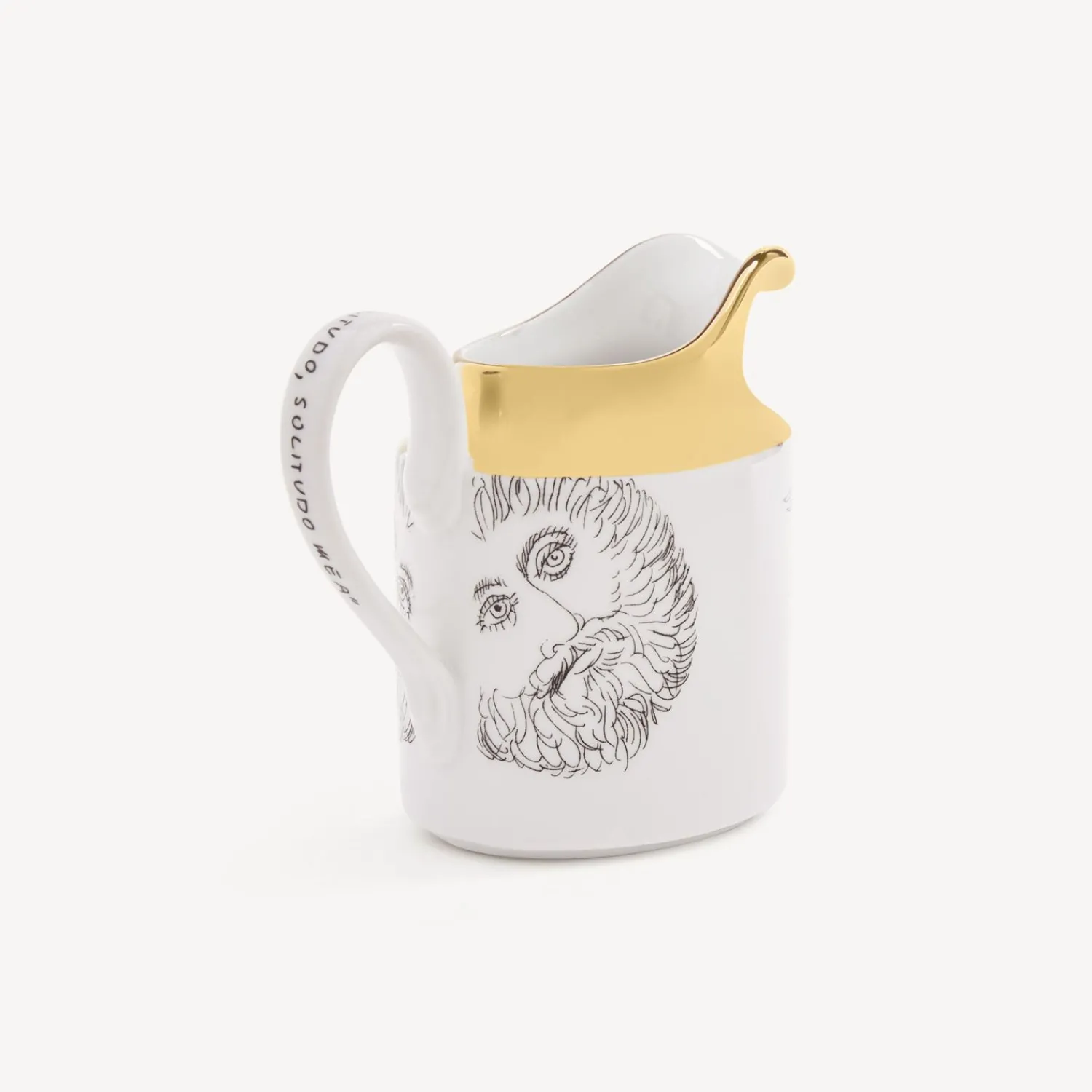 Tea And Coffee Sets<Fornasetti Milk Jug Solitario White/Black/Gold