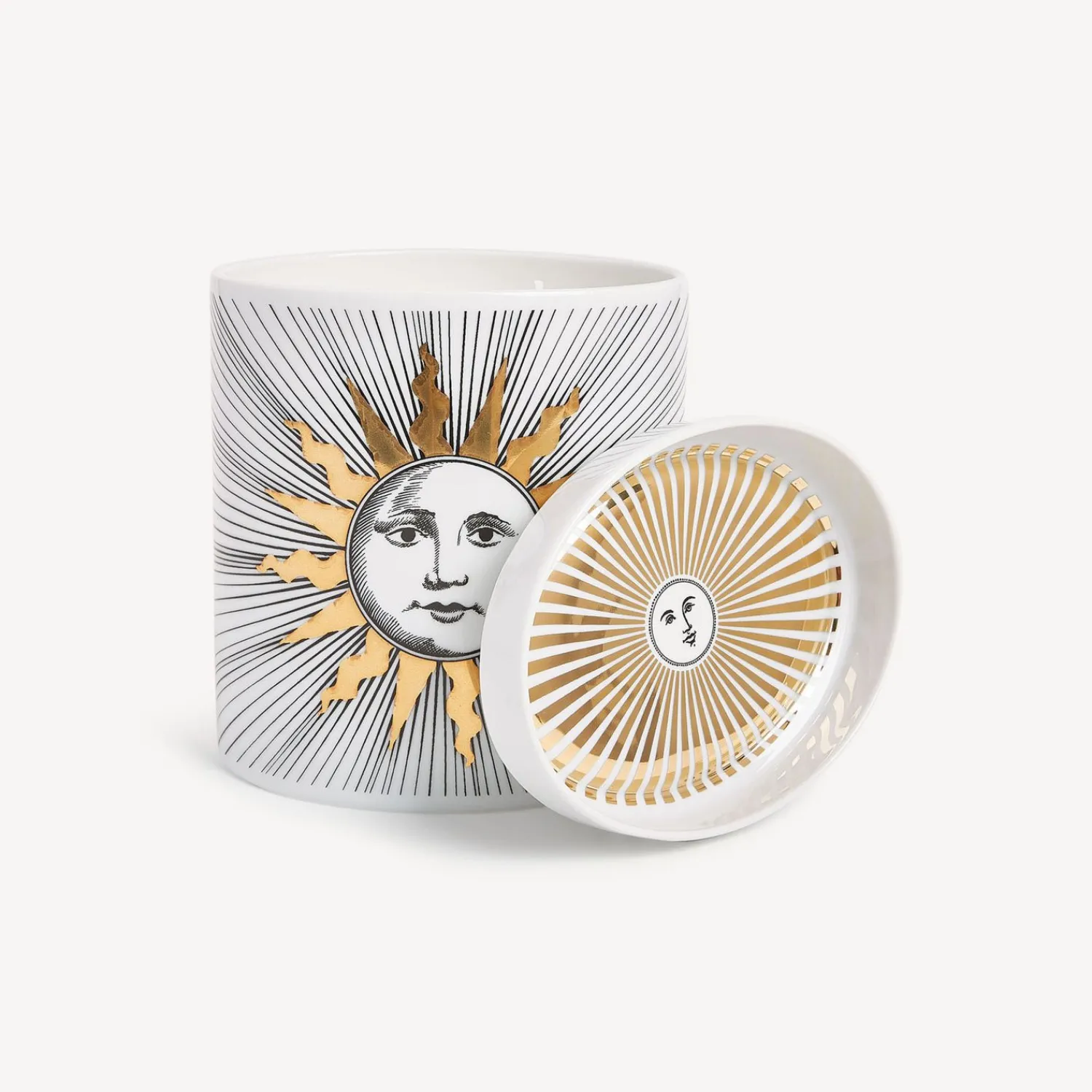 Scented Candles<Fornasetti Nel Mentre Large Scented Candle - Soli Decor - Immaginazione Fragrance White/Black/Gold