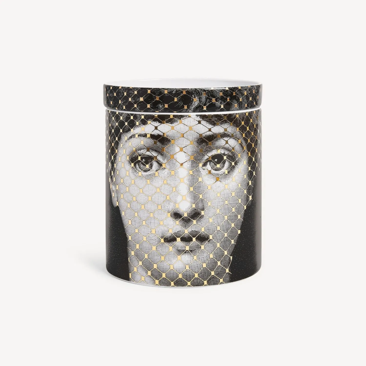 Scented Candles<Fornasetti Nel Mentre Scented Candle - Mascherina Decor - Frutto Proibito Fragrance White/Black/Gold