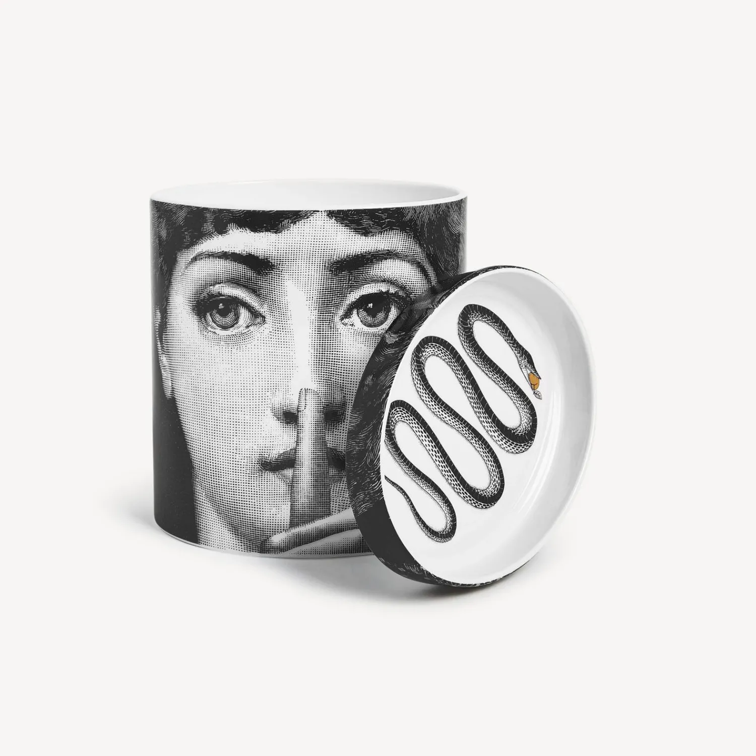 Scented Candles<Fornasetti Nel Mentre Scented Candle - Mascherina Decor - Frutto Proibito Fragrance White/Black/Gold