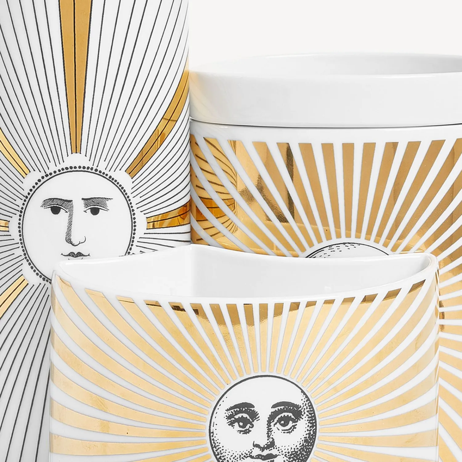 Scented Candles<Fornasetti Nel Mentre Set Of Three Scented Candles - Soli Decor - Immaginazione Fragrance White/Black/Gold