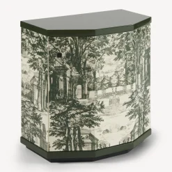 Cabinets<Fornasetti Night Stand Polyhedric Giardino Settecentesco Green/Ivory