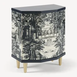 Cabinets<Fornasetti Night Stand Polyhedric Giardino Settecentesco Blue/Ivory