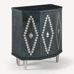 Cabinets<Fornasetti Night Stand Polyhedric Giro Di Conchiglie Silver/Blue