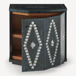 Cabinets<Fornasetti Night Stand Polyhedric Giro Di Conchiglie Silver/Blue