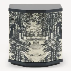 Cabinets<Fornasetti Night Stand Polyhedric Giardino Settecentesco Blue/Ivory