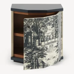 Cabinets<Fornasetti Night Stand Polyhedric Giardino Settecentesco Blue/Ivory