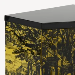 Cabinets<Fornasetti Night Stand Polyhedric Giardino Settecentesco Black/Yellow