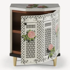 Cabinets<Fornasetti Night Stand Polyhedric Musciarabia Con Rose Multicolour