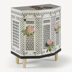 Cabinets<Fornasetti Night Stand Polyhedric Musciarabia Con Rose Multicolour