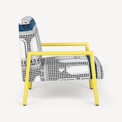 Living Rooms<Fornasetti Outdoor Armchair Facciata Quattrocentesca White/Black/Turquoise