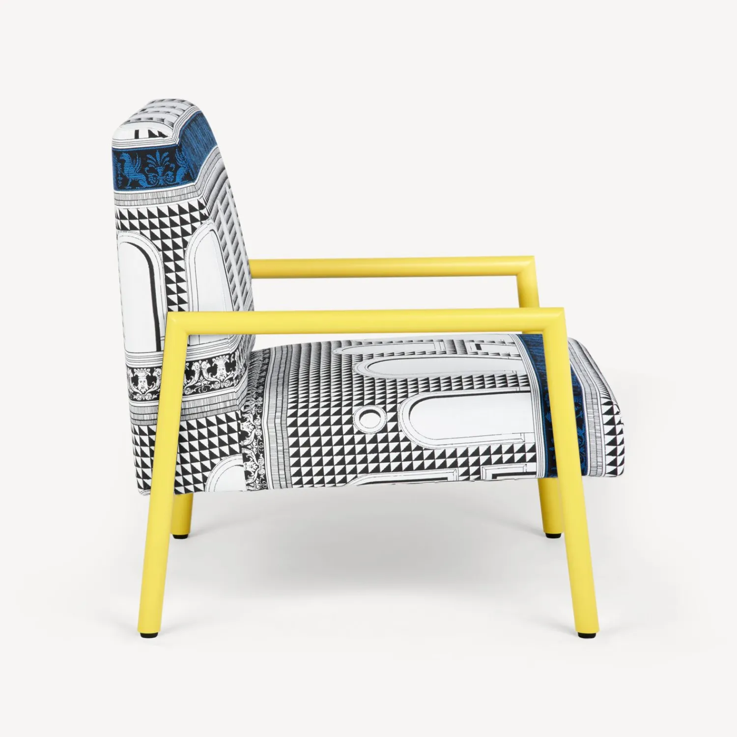Living Rooms<Fornasetti Outdoor Armchair Facciata Quattrocentesca White/Black/Turquoise