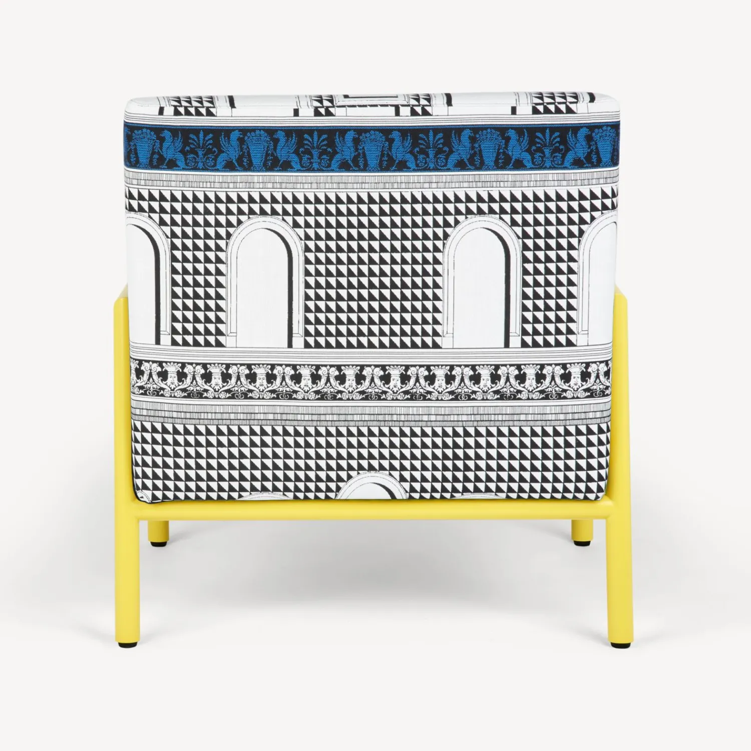 Living Rooms<Fornasetti Outdoor Armchair Facciata Quattrocentesca White/Black/Turquoise