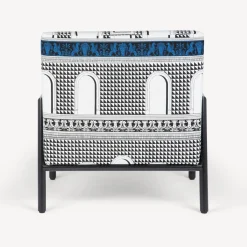 Living Rooms<Fornasetti Outdoor Armchair Facciata Quattrocentesca White/Black/Turquoise