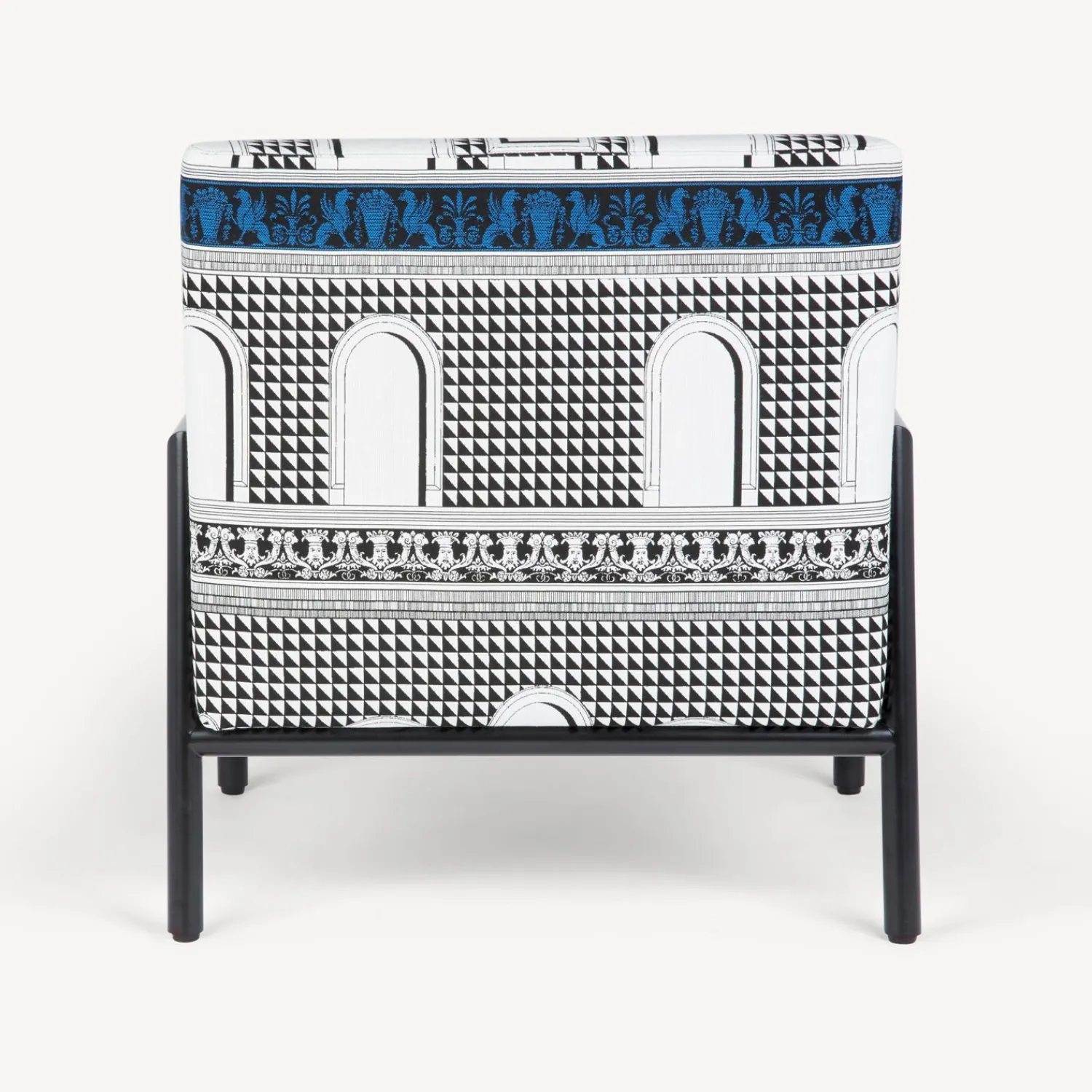 Living Rooms<Fornasetti Outdoor Armchair Facciata Quattrocentesca White/Black/Turquoise