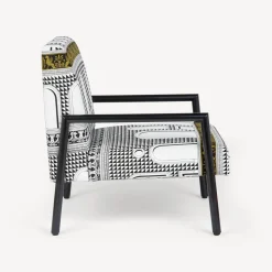 Living Rooms<Fornasetti Outdoor Armchair Facciata Quattrocentesca White/Black/Yellow