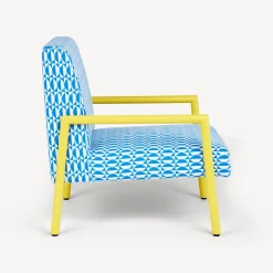 Living Rooms<Fornasetti Outdoor Armchair Losanghe Turquoise/White/Yellow