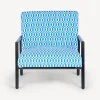 Living Rooms<Fornasetti Outdoor Armchair Losanghe Turquoise/White/Black