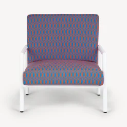 Living Rooms<Fornasetti Outdoor Armchair Losanghe Turquoise/Orange/White