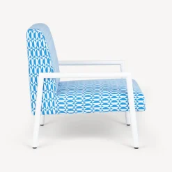 Living Rooms<Fornasetti Outdoor Armchair Losanghe Turquoise/White