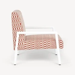 Living Rooms<Fornasetti Outdoor Armchair Losanghe Rust/Ecru/White