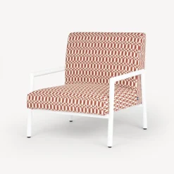 Living Rooms<Fornasetti Outdoor Armchair Losanghe Rust/Ecru/White