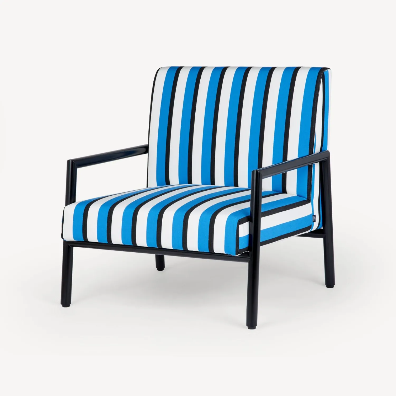 Living Rooms<Fornasetti Outdoor Armchair Rigato Turquoise/White/Black